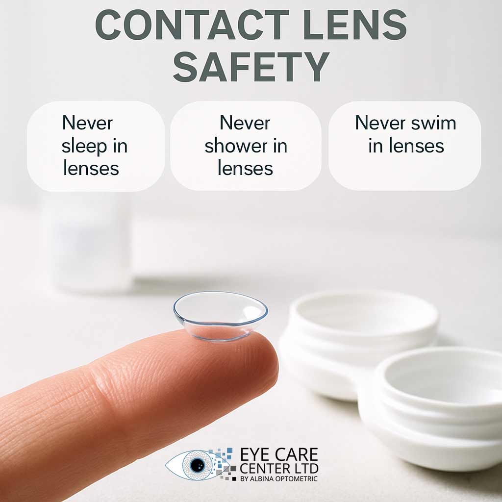 Contact lens do's and don'ts - protect your eyes from infection and corneal damage Contact lens safety tips - proper care to protect eye health - Eye Care Center Illinois
