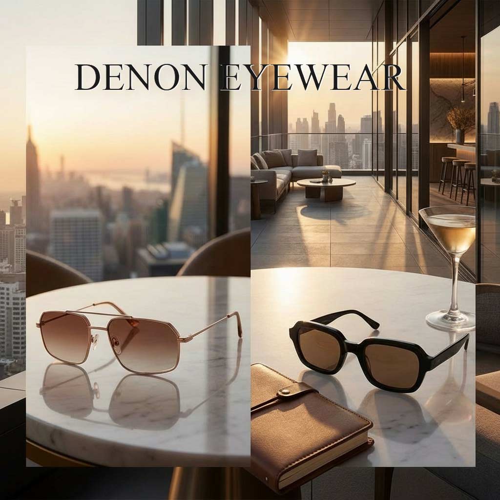 Two pairs of luxury acetate sunglasses in oval and square cat-eye silhouettes representing quiet luxury eyewear trends in 2026