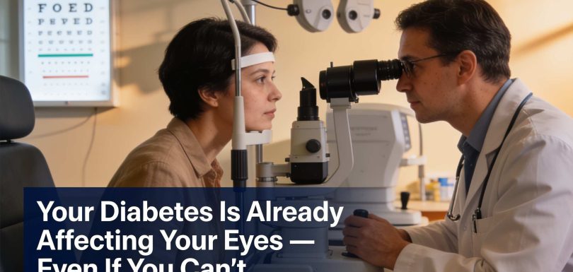 ptometrist performing dilated retinal exam for diabetic retinopathy at Eye Care Center Illinois