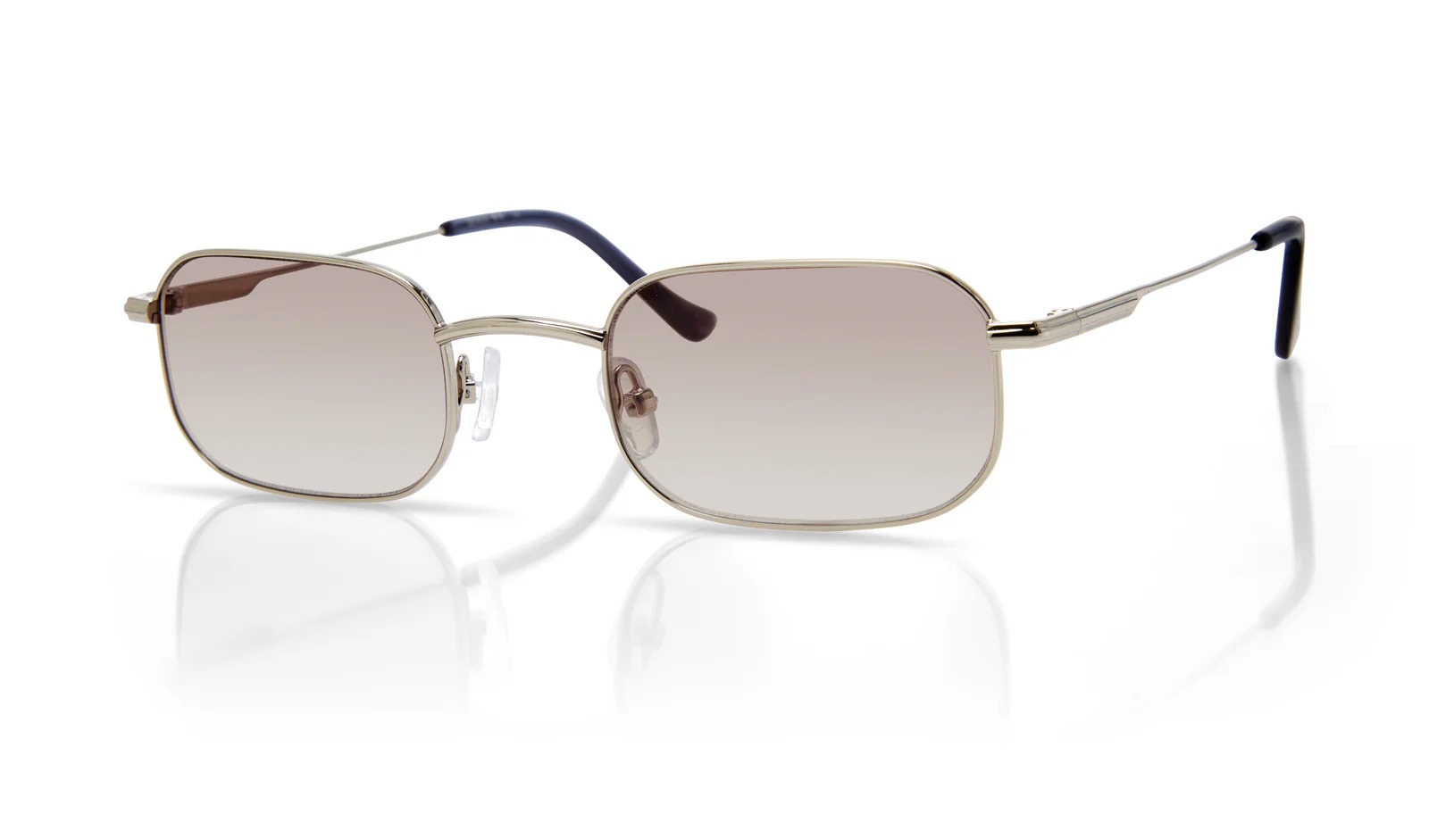 Silver Denon Remy lightweight sunglasses with slim profile and soft silicone nose pads