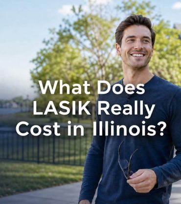 Adult without glasses after LASIK representing LASIK cost guide for Illinois patients