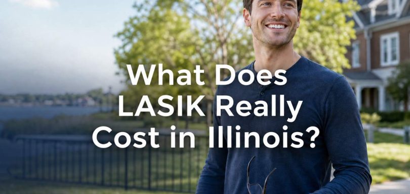 Adult without glasses after LASIK representing LASIK cost guide for Illinois patients