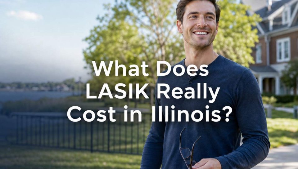 Adult without glasses after LASIK representing LASIK cost guide for Illinois patients