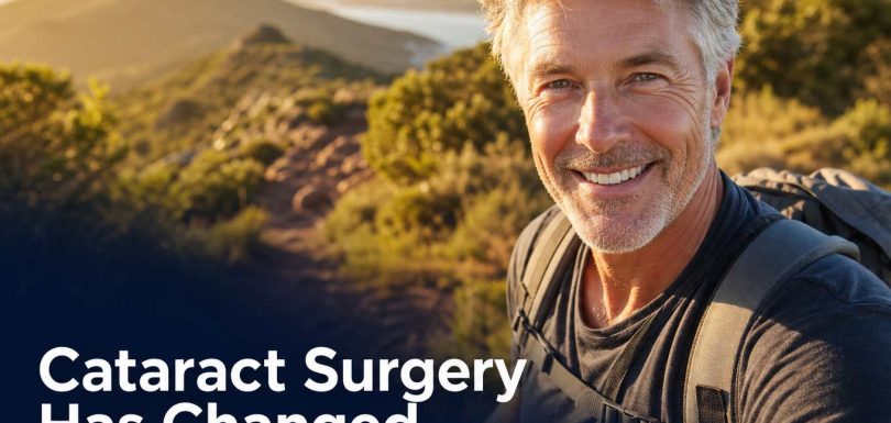 Active adult in their fifties with clear vision after modern cataract surgery evaluation at Eye Care Center Illinois