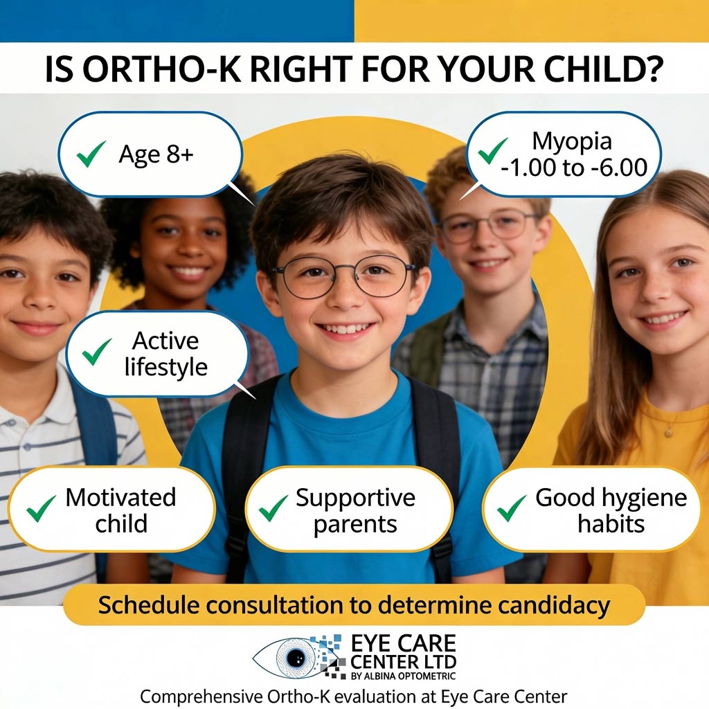 Who is a good candidate for Ortho-K orthokeratology treatment Ortho-K ideal candidate criteria - age, prescription, motivation, and lifestyle factors